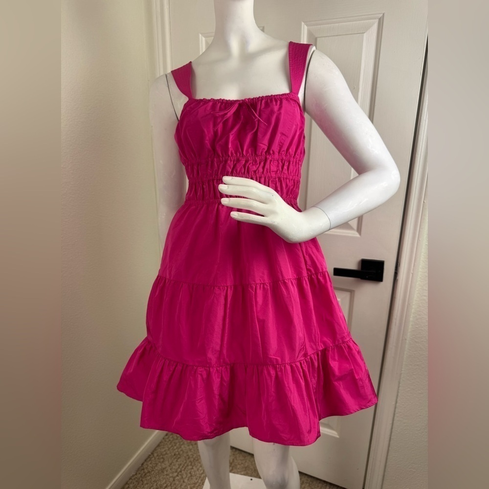 Sunday Best Martine Poplin Dress Womens Small Pink Fit & Flare #329